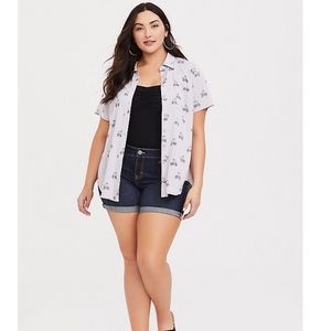 Torrid Lavender Grey Sloth on a Bicycle Shirt